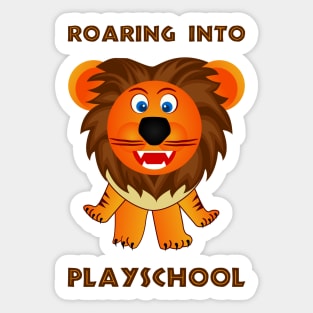 Roaring Into Playschool (Cartoon Lion) Sticker